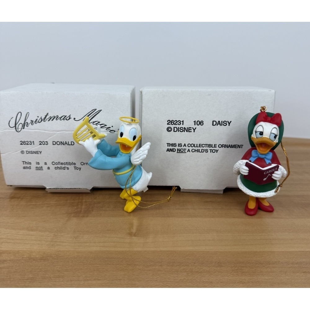 (2)‎ Disney's Christmas Magic Ornaments Made by Grolier Donald And Daisy